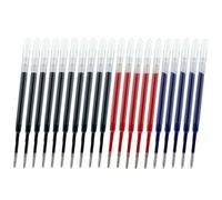 MROOFUL Lot de 20 recharges pour stylo à encre gel - Longueur 99 mm - Noir, rouge, bleu - Recharges pour stylo à bille G2 - Recharge à base d'eau - Papeterie de bureau