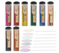 MROOFUL Lot de 240 mines de 0,7 mm pour porte-mines HB, 7 couleurs, pour l'art, le dessin, l'esquisse, l'écriture, le bricolage - 8 tubes