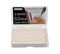 MROOFUL Lot de 50 mines blanches de 2,8 mm pour crayons de charpentier en bois, crayons à tracer sur papier, bois, outil de disposition, crayon, mine, hybride, mine
