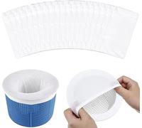 Mrracxy 20 Pcs Chaussette Skimmer Piscine, Pool Skimmer Socks, Filtre Skimmer Piscine, Chaussette Filtre Piscine, Chaussettes pour écumoire de Piscine, Le Pollen et l'écume Filtres de Piscine