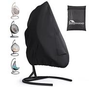 Mrrihand Couverture de Chaise Suspendue 190x115cm avec Sortie d'air, Noire Housse de Fauteuil Imperméable avec Fermeture à Glissière et Cordon de Serrage, Anti-UV Tissu Oxford Indéchirable Noir