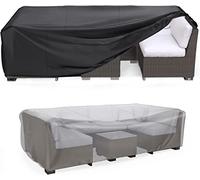 Mrrihand Housse imperméable pour canapé sectionnel d'extérieur 600D robuste | Protection contre les intempéries contre la pluie, la poussière et les rayons UV ; convient pour table de salle à manger
