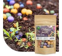 MRS Flower Bombs : 50x Bombes de graines - Merci pour tout ! - Graines 100% biologiques - Bombes de fleurs sauvages - Colorées et joyeuses - Fabriquées à la main - Un joli cadeau à offrir !
