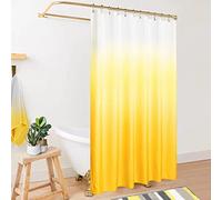 Mrs.Naturall Rideaux de Douche Jaunes pour Salle de Bain, Ensemble de Rideaux de Douche en Tissu gaufré imperméable avec Crochets pour Accessoires de décoration de Salle de Bain Tournesol Lumineux