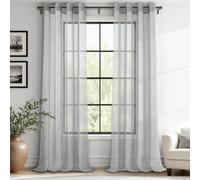 MRTREES Rideau Gris Transparent 250cm de Hauteur et 140cm de Largeur Lot de 2 Rideaux à œillets de Maison Haut de Gamme Voilages Semi-Transparents pour Maison Portables