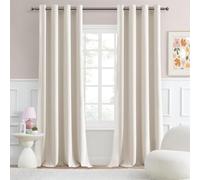 MRTREES Rideau Salon Moderne Lot de 2 Panneaux de Rideaux Intérieurs à Oeillets, Rideaux Semi Occultants Isolation Thermique 140x245 cm Beige Clair pour Chambre Salle à Manger