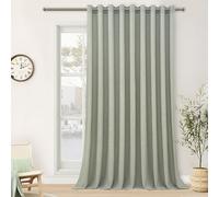 MRTREES Rideau Voilage Vert Sauge Grande Largeur 300x225 CM, Rideaux Voilage en Lin Rideau Intérieurs Semi-Transparent à Oeillets pour Chambre Salon Salle a Manger, 1 Pièce