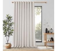 MRTREES Rideaux Salon Rideau Voilage Grande Largeur Semi-Transparent Rideau Voile Effet Lin à Oeillets pour Maison Fenetre Chambre Adulte L 300 x H 245 CM, Lin Naturel, 1 Pièce