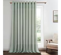 MRTREES Rideaux Voilage Fenetre Vert Sauge Effet Lin Semi-Transparent Rideaux Voilages et Draperies Intérieurs à Oeillets Rideau Voile pour Salon Chambre Adulte Baie Vitrée