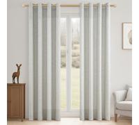 MRTREES Rideaux Voilage Lin Naturel Semi-Translucides Rideau Voile Salon Élégant à Oeillets pour Chambre Salle à Manger Baie Vitrée Voilage Porte Fenetre, 140x200 CM, Lot de 2, Blanc Cassé