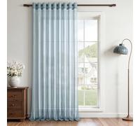 MRTREES Voilage Grande Largeur Bleu Marine à Oeillets 300x225 CM, 1 Pièce | Rideau Salon Transparent Moderne pour Chambre Enfant Adulte Cuisine Fenêtre, Élégant Voilage Intérieur