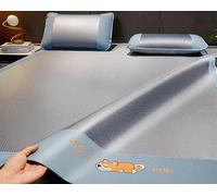 MRVAKDYDI Tapis de Couchage rafraîchissant pour l'été, Coussin rafraîchissant Multicolore en Bambou, Multi-Tailles, avec taies d'oreiller, antidérapant, Pliable, Lavable(Blue 2,200 * 220cm)