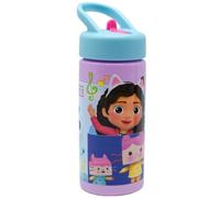 ms móvil shop Gabby's Dollhouse Gourde en polypropylène légère réutilisable et sans BPA pour enfants 410 ml Idéal pour l'école, le parc ou les voyages 410 ml