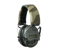 MSA Sordin Supreme Pro X | Casque Antibruit Tir Sportif | Protection Auditive avec Bandeau en Couleur Camouflage et Oreillettes Vert de Moussee | DIN en 352-1, en 352-4, en 352-6