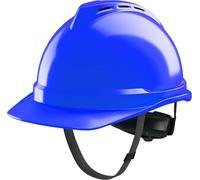 MSA V-Gard 500 Casque de chantier - Casque de protection avec ventilation pour chantier et industrie - Casque confortable conforme à la norme DIN EN 397 pour le travail - Bleu