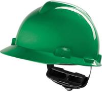 MSA V-Gard Casque de chantier - Casque de protection non ventilé pour chantier et électricien - Casque léger conforme à la norme DIN EN 397 pour le travail - Vert
