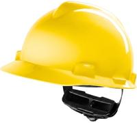 MSA V-Gard Casque de chantier - Casque de protection non ventilé pour chantier et électricien - Casque léger selon la norme DIN EN 397 pour le travail - Jaune