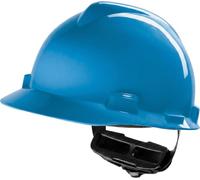 MSA V-Gard Casque de chantier - Casque de protection non ventilé pour chantier et électricien - Casque léger conforme à la norme DIN EN 397 pour le travail - Bleu
