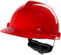 MSA V-Gard Casque de chantier - Casque de protection non ventilé pour chantier et électricien - Casque léger selon la norme DIN EN 397 pour le travail - Rouge