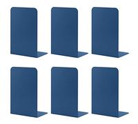 MSDADA -Serre-Livre Metal, 3 Paires Serre-Livres Enfants,Anti-Rayures Serre-Livres Design, pour Bureaux,Décoratifs, Étagères,Écoles et Librairie (Bleu Roi)