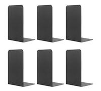 MSDADA -Serre-Livre Metal, 3 Paires Serre-Livres Enfants,Anti-Rayures Serre-Livres Design, pour bureaux ,Décoratifs , Étagères, Écoles et Librairie (Noir)
