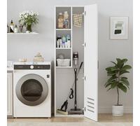 MSFE Armoire de Nettoyage Placard à Balai Meuble Rangement,Armoire Multifonction Pratique pour Aspirateur Balai,Bois Meuble de Rangement Produit d'entretien,40 cm de Large,160 * 40 * 30cm,Blanc