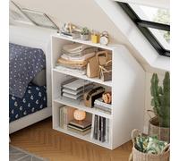 MSFE Meuble sous Pente Ouvert Penderie Mur en Pente Chambre Mansardée Armoire de Toit en Pente Placard de Rangement adapté aux Murs en Pente 100 x 80 x 52CM Blanc