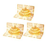 Msioytog Carte de voeux d ' anniversaire 3D avec 6 pochettes d ' enveloppe rouges Carte d ' anniversaire faite à la main Poches d ' argent intégrées pour invitation à une fête entre amis en famille