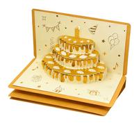 Msioytog Carte de voeux d ' anniversaire 3D avec 6 pochettes d ' enveloppe rouges Carte d ' anniversaire faite à la main Poches d ' argent intégrées pour invitation à une fête entre amis en famille