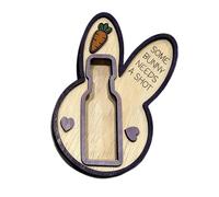 Msioytog Porte-Bouteilles créatifs sur Le thème de pâques, Lapins en Bois, Petit présentoir de Bouteilles d ' Alcool pour Les décorations des fêtes de Printemps, Liquor Display Rack