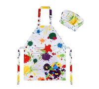 Msioytog Tablier et chapeau de cuisine pour tout-petits avec un design ergonomique et doux résistant taches pour, dessin artistique, artisanat, ensemble de tablier imperméable pour