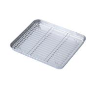 Msiud Plaque Cuisson Acier Inox avec Grille Épaissie Multifonction Barbecue | Acier Inoxydable MatéRiau éPaissi RéSistant Chaleur Avec Grille Refroidissement Four Barbecue PâTisserie Nettoyage Facile