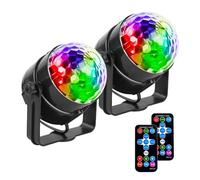 Mslitely - Kit de fête disco lumineux 2 pièces, boule disco avec télécommande, lumières stroboscopiques DJ, convient pour les guirlandes lumineuses de mariage, les décorations KTV/Halloween/Noël.