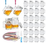 Mssushi 28 Verres Mason Jar 40ml, anse et couvercle