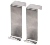 MSV 110332 Lot de 2 Crochets pour Placard Acier Inoxydable Métal 2,4 x 7,5 x 0,1 cm