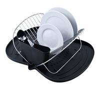 MSV 110536 Égouttoir à Vaisselle avec à 2 Étages Plaque Plastique/Métal Noir 30 x 20 x 15 cm