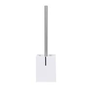 MSV 140363 Brosse WC avec Socle Polyresin/Inox Blanc 9,69 x 9,69 x 36,5 cm