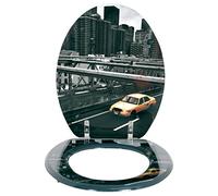 MSV 140572 New York Siège de Toilette Plastique Argent 30 x 20 x 110 cm
