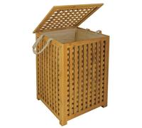 MSV 140647 Bambou Panier à Linge Bambou Marron 40 x 40 x 85 cm