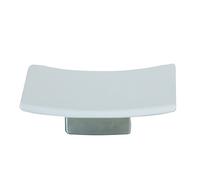MSV 140744 Mahe Porte Savon Céramique Acier Inoxydable/Grès Blanc Mat 13,5 x 9 x 3,5 cm