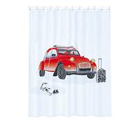 MSV 140814 Rrideau de Douche Citroen 2Cv 180x200cm Polyester, PVC, Argent, 30x20x110 cm