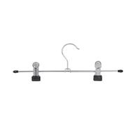 MSV 347 Lot de 3 Cintres avec 3 Pinces Fer/PVC Noir 30,5 x 4 x 9 cm