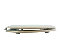 MSV - Abattant WC MDF CLÉO - Charnières INOX - Shiny - Ø 370 x 450 mm - Couleur Beige - Élégance et Confort pour Salle de Bain - Installation et Nettoyage Faciles
