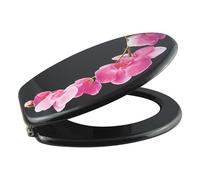 Abattant WC - MDF - Charnières Inox - LANYU - Rose et Noir MSV