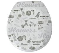 MSV Abattant WC Thermo Dur Flowers Gris - Charnières PS