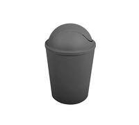 MSV - AKO Poubelle avec Couvercle Rabattable - Capacité 5,5 L - Design Compact et Pratique - Idéale pour Salle de Bain ou Cuisine - Couleur Gris Foncé - Fonctionnement Simple