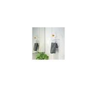 MSV Anneau Porte Serviettes Mural en Acier & Bambou IANA Blanc Mat