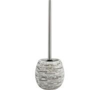 MSV Bad Série "Brique" Brosse WC Brosse à WC Garniture de WC en céramique blanche/grise