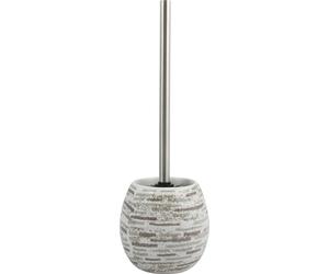 MSV Bad Série "Brique" Brosse WC Brosse à WC Garniture de WC en céramique blanche/grise