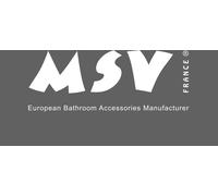 MSV Bad Série "SYDNEY" Garniture de WC sur pied en acier inoxydable et verre avec réservoir intérieur amovible pour la brosse WC Blanc
